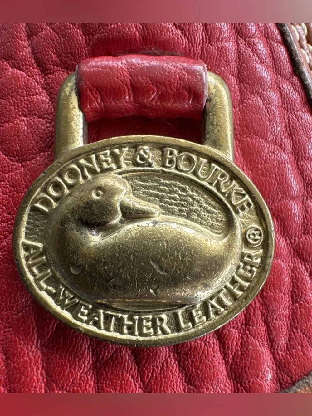 Vintage Dooney & Bourke All-Weather Leather Key Fob Charm